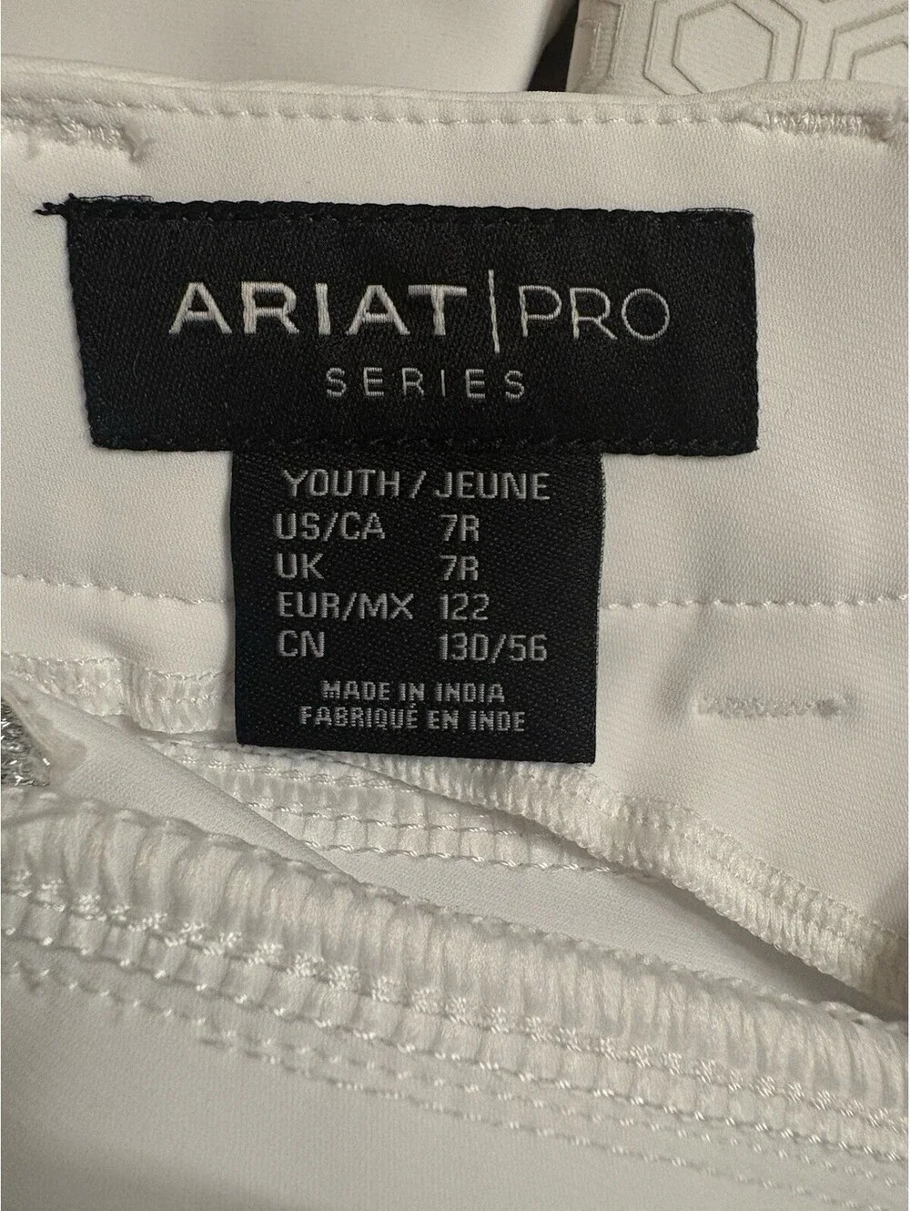 ARIAT Kids Tri Factor Grip Knee Patch Breech Equestrian Riding Pant YOUTH Size 7